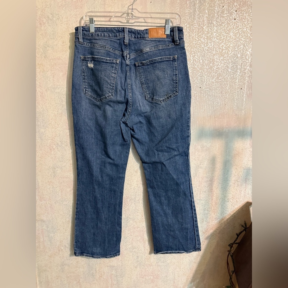 Pistola Demin Dark Blue Straight Leg Mid Rise, Distressed Jeans, Sz 30 X 26 - Picture 2 of 9